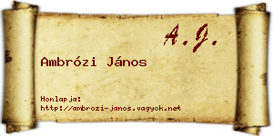 Ambrózi János névjegykártya