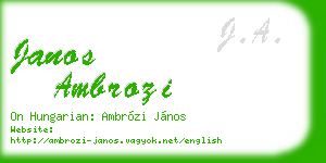 janos ambrozi business card